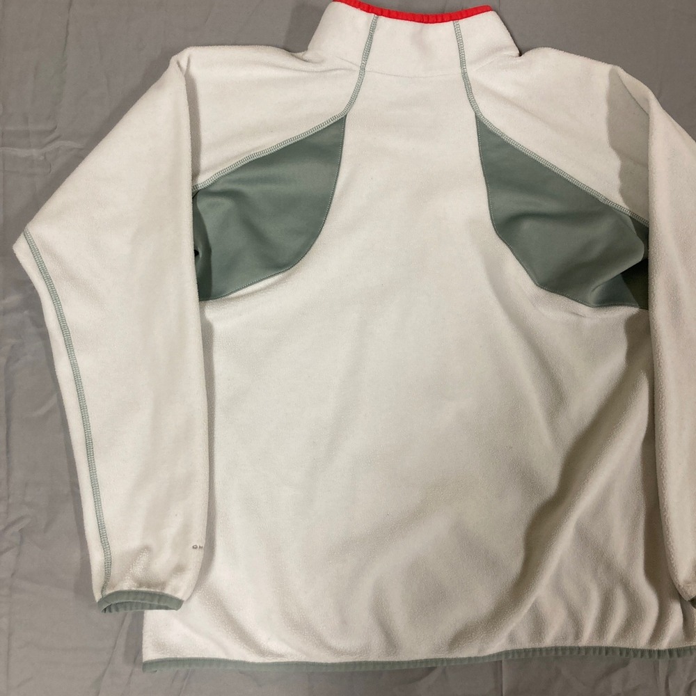 Columbia Omni-Heat Fleece Pullover Quarter Zip White Red XL AL6321‎ - Picture 9 of 14